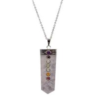 Collar de Chakra con Cuarzo Rosa para Sanación