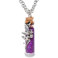 Fairy Purple Glitter Spell Bottle Necklace