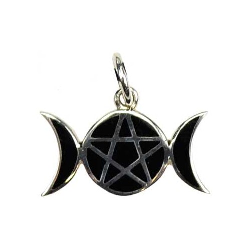 Pentagram Moons Pendant in Sterling Silver