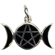 Pentagram Moons Pendant in Sterling Silver