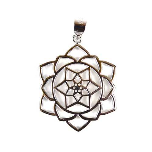 Lotus Flower Sterling Silver Pendant