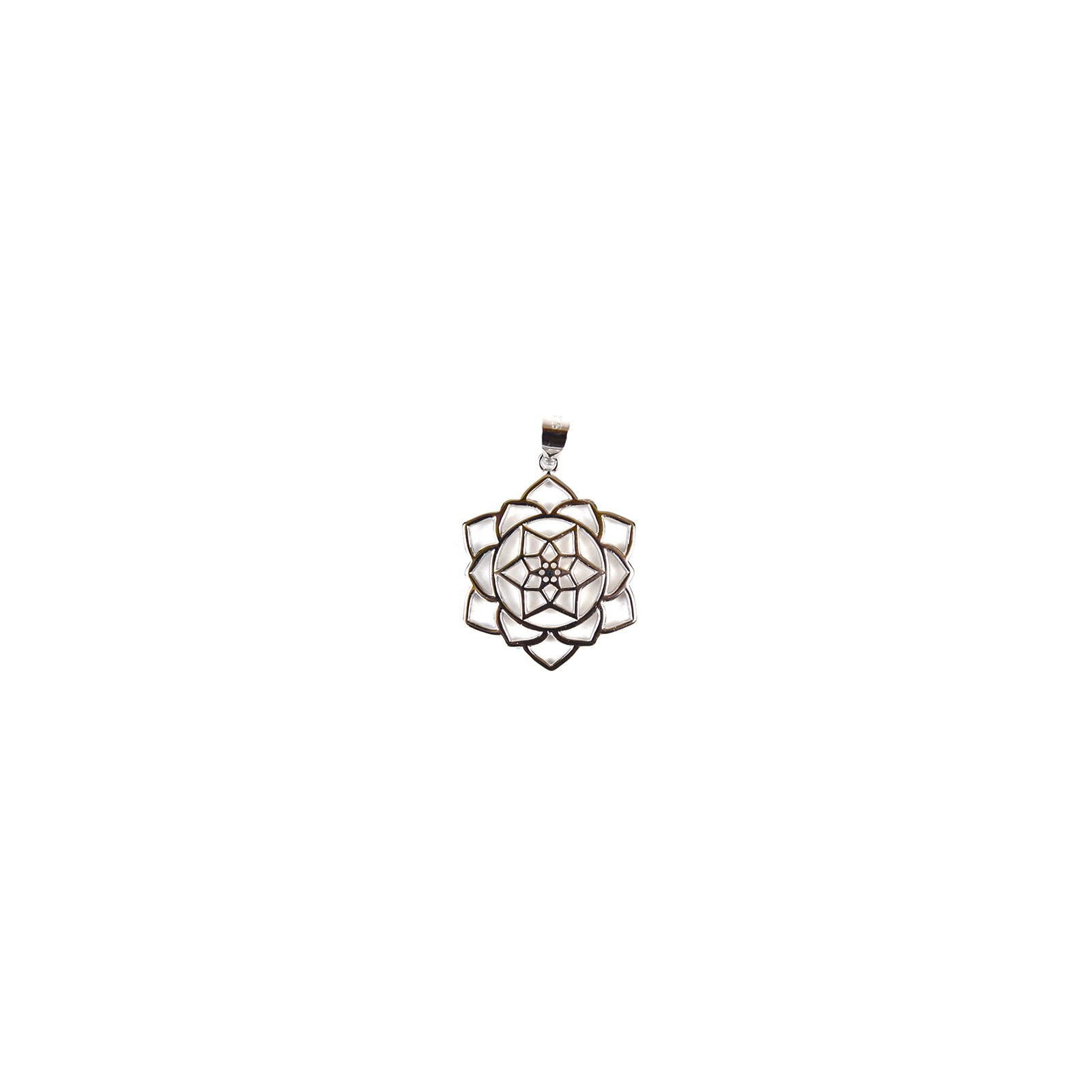 Lotus Flower Sterling Silver Pendant