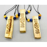 Set of 3 Pentagram Palo Santo Pendants for Spiritual Purification