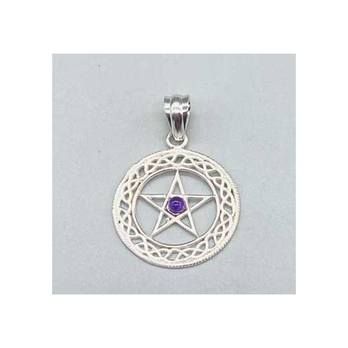 30mm Amethyst Pentagram Pendant