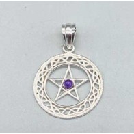 30mm Amethyst Pentagram Pendant