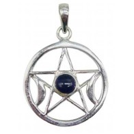 30mm Amethyst Triple Moon Pentagram Pendant