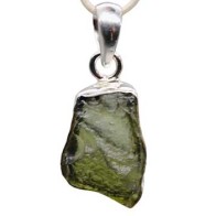 Moldavite Sterling Silver Pendant for Spiritual Growth