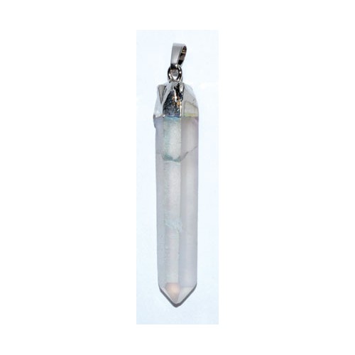 Set of 3 White Quartz Point Pendants