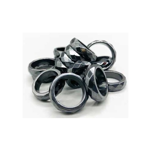 Faceted Hematite Magnetic Rings Set of 50