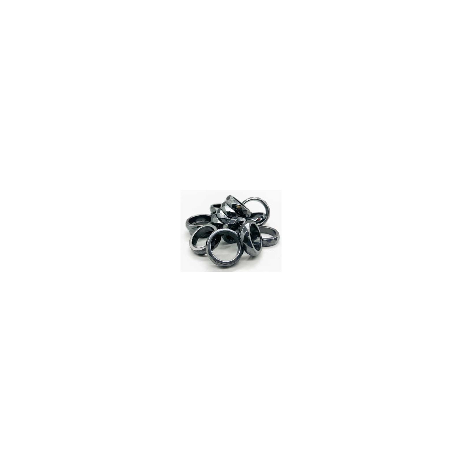 Faceted Hematite Magnetic Rings Set of 50