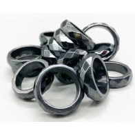 Faceted Hematite Magnetic Rings Set of 50