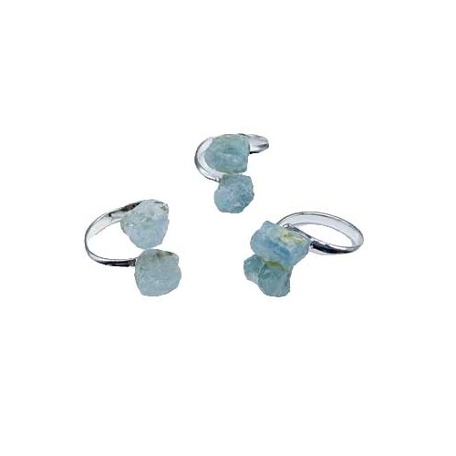 Set of 3 Adjustable Aquamarine Rings