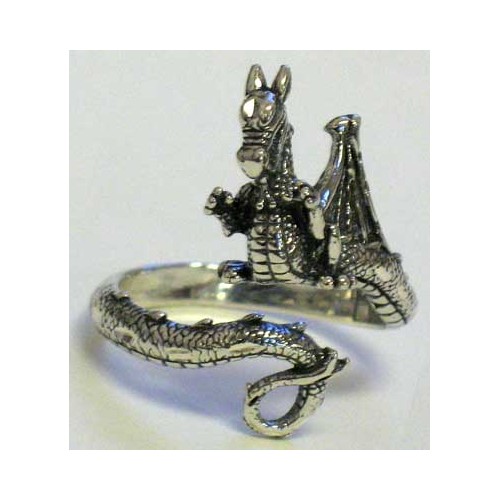 Dragon Adjustable Ring - Unique Sterling Silver Jewelry