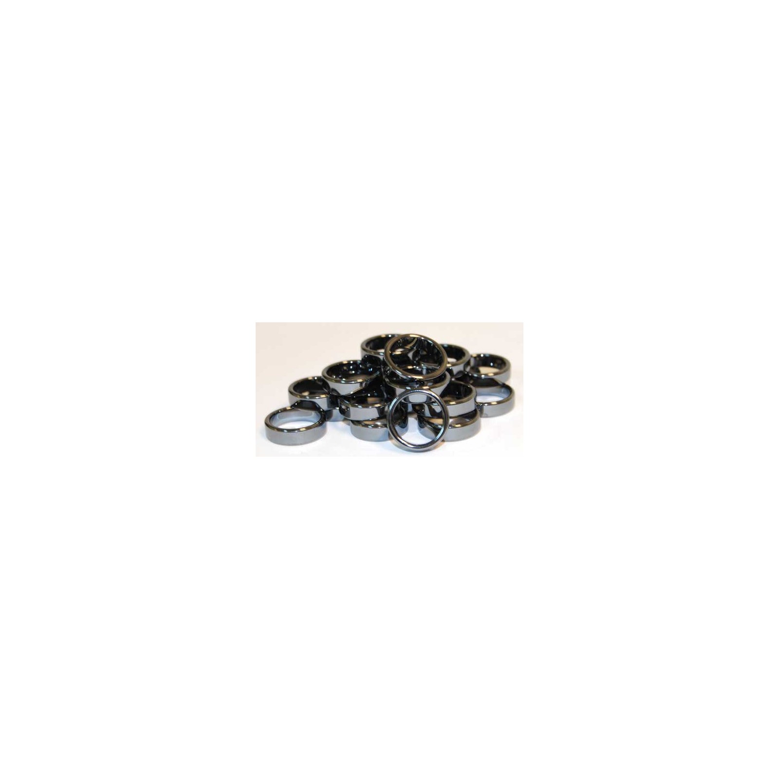 Set of 100 Flat Hematite Rings