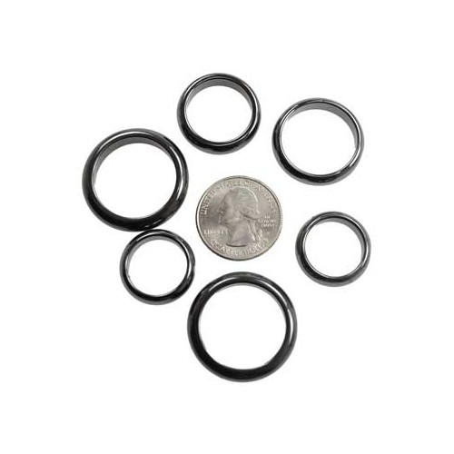 Set of 50 Rounded Hematite Rings