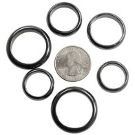 Set of 50 Rounded Hematite Rings