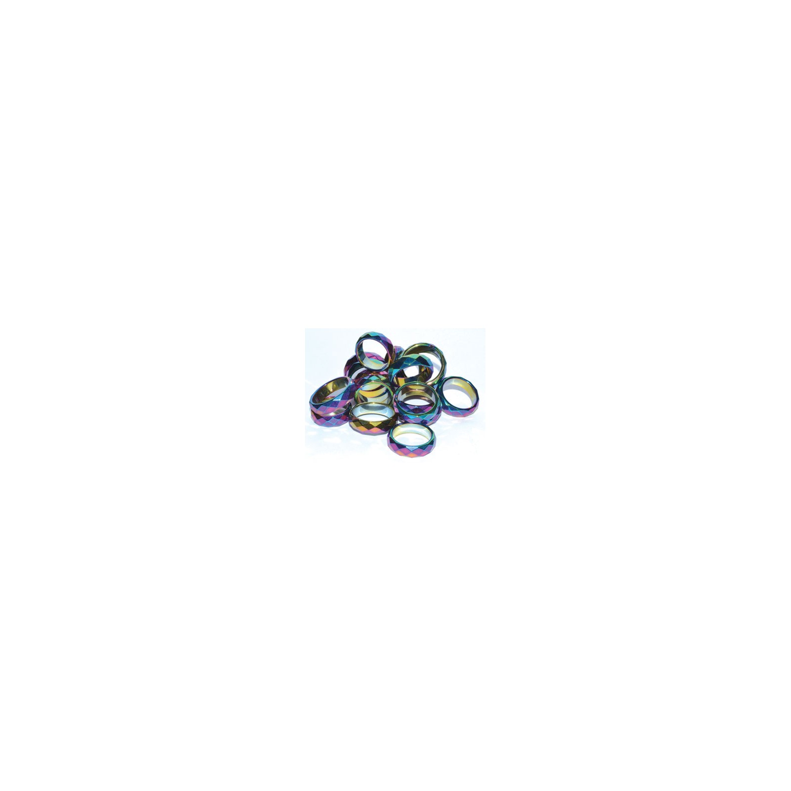 Rainbow Magnetic Hematite Rings Set 50