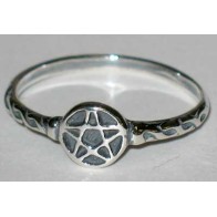 Sterling Silver Pentagram Ring - Size 4