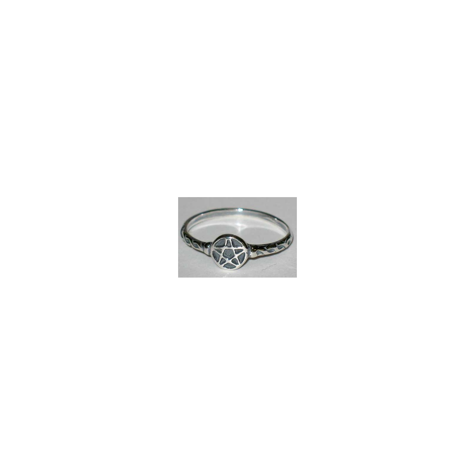 Anillo Pentagrama de Plata Esterlina Talla 7