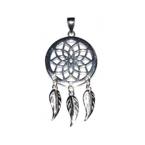 3/4" Dreamcatcher Sterling Pendant - Unique Silver Jewelry