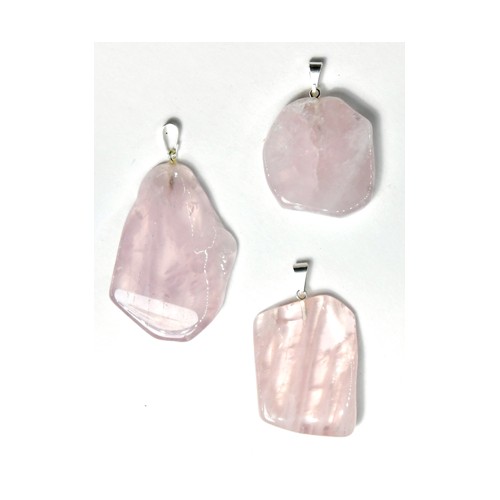 Rose Quartz Slice Pendant for Healing