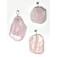 Rose Quartz Slice Pendant for Healing