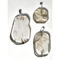 Smoky Quartz Slice Pendant - Unique Jewelry