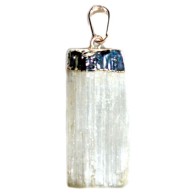 Unique Selenite Tumbled Pendant for Chakra Cleansing