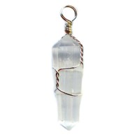 Selenite Wire Wrapped Pendants Set