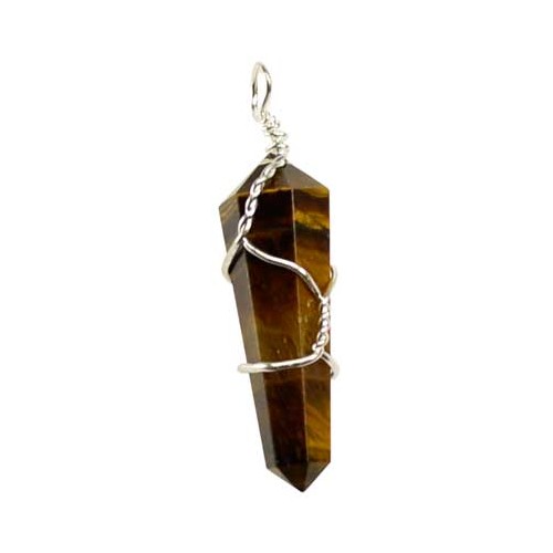 Tiger Eye Points Wire Wrapped Set of 5