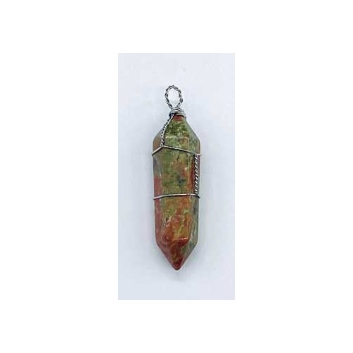 Unakite Wire Wrapped Point - Emotional Healing