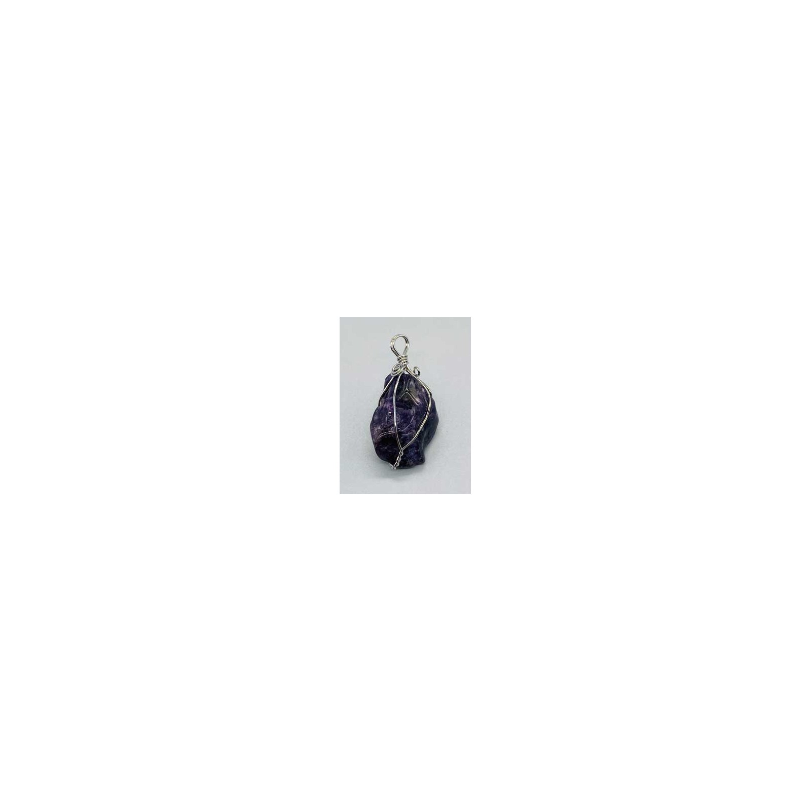 Polished Amethyst Wire Wrapped Pendant