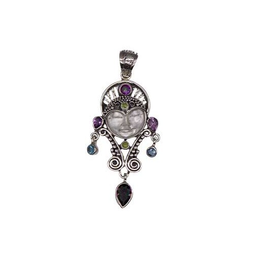 Warrior Goddess Pendant with Gemstones - 3"