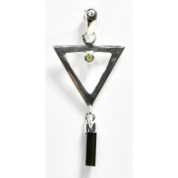 Tourmaline Pendant with Silver Triangle