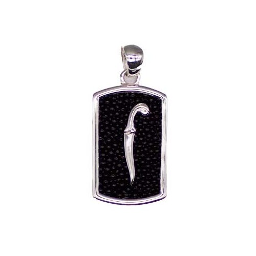 Sterling Silver Sword Pendant with Stingray Coral