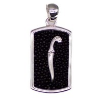 Sterling Silver Sword Pendant with Stingray Coral