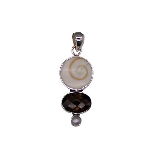 Shiva Eye Shell Pendant with Fresh Water Pearl