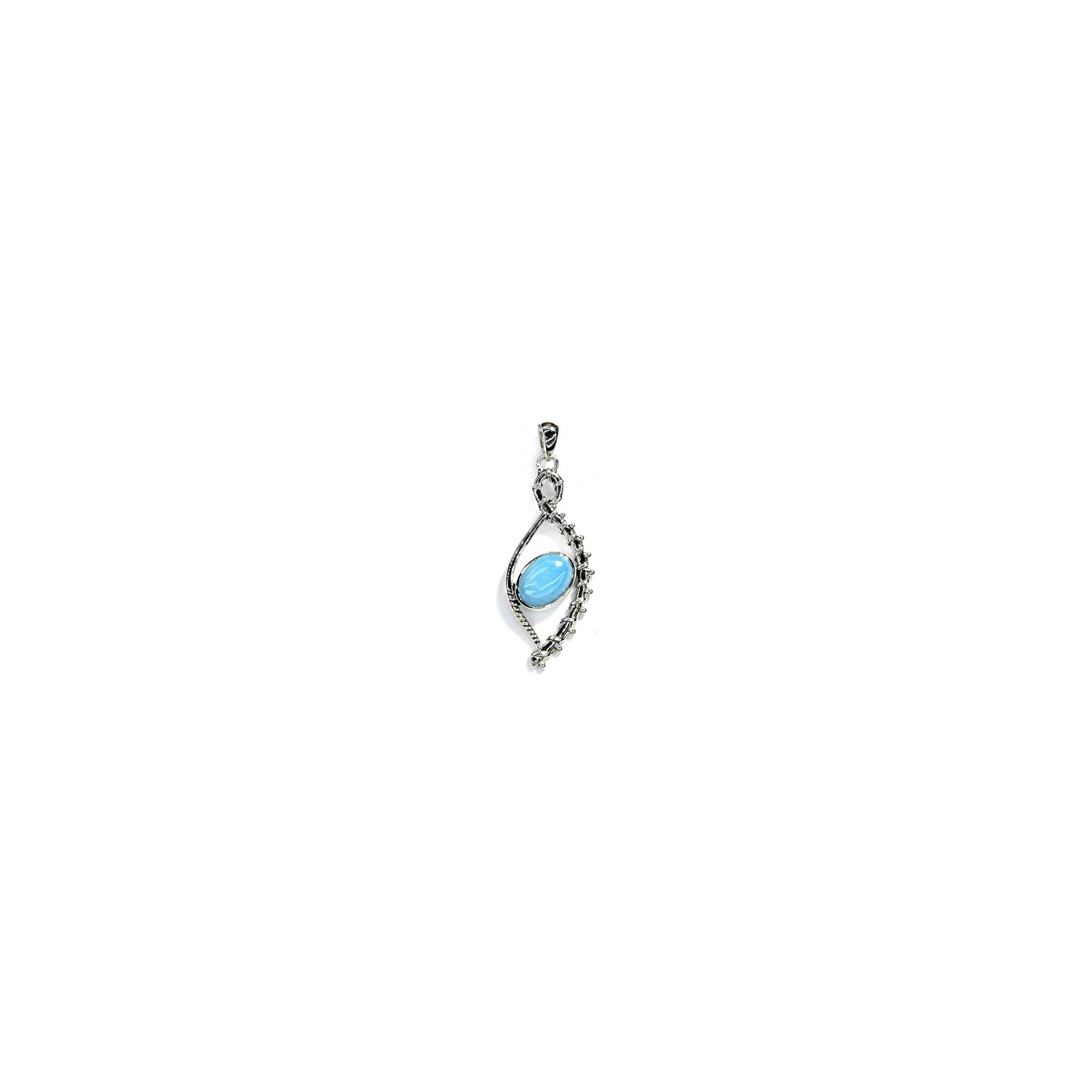 Handcrafted Larimar Pendant Sterling Silver