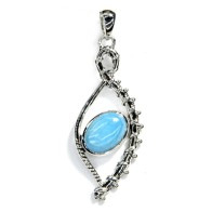 Handcrafted Larimar Pendant Sterling Silver