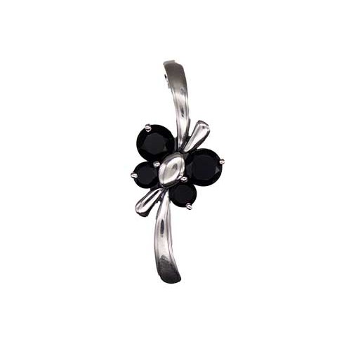 Butterfly Black Onyx Pendant in Sterling Silver