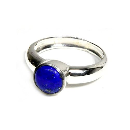 Anillo de Lápiz Lazuli Talla 9 en Plata de Ley