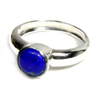 Anillo de Lápiz Lazuli Talla 9 en Plata de Ley