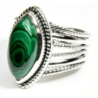 Size 9 Malachite Ring - Handcrafted Jewelry