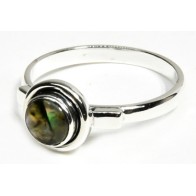 Size 8 Abalone Shell Ring for Calm Energy