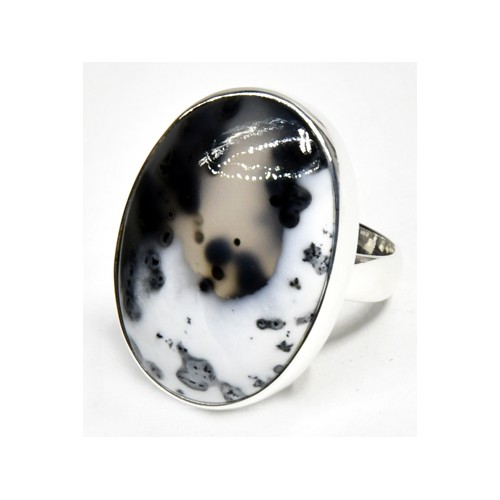 Size 8 Dendritic Opal Ring for Daily Wear