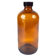 16oz Amber Glass Bottle with Secure Cap