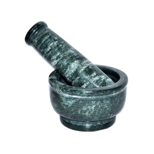 4" Green Marble Mortar and Pestle Kitchen Tool