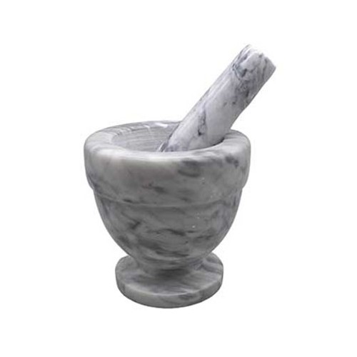 4" White Marble Mortar and Pestle