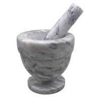 4" White Marble Mortar and Pestle