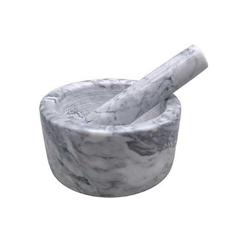 2 1/2 Inch White Marble Mortar and Pestle Set